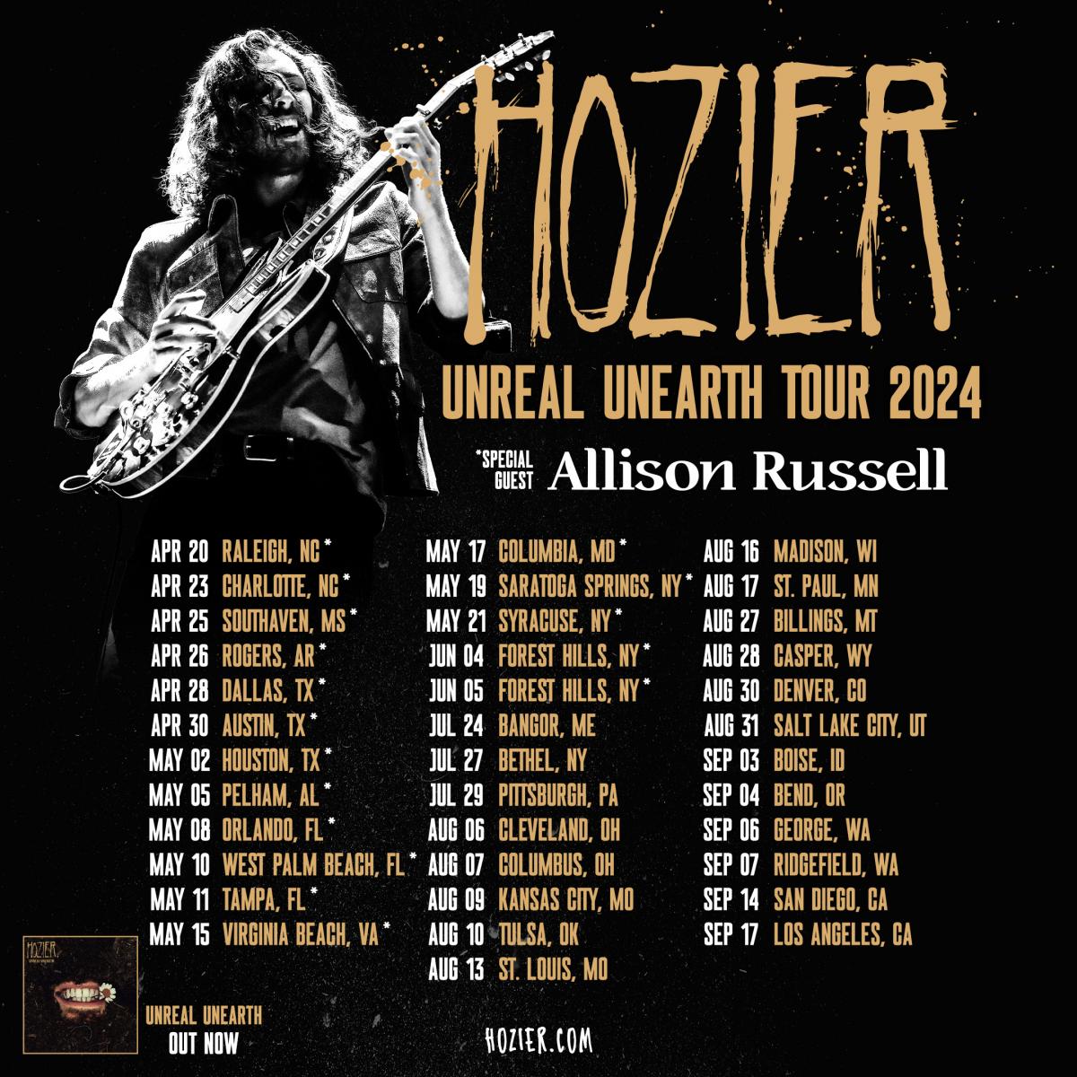 Hozier Extends Unreal Unearth Tour With 2024 North American Shows
